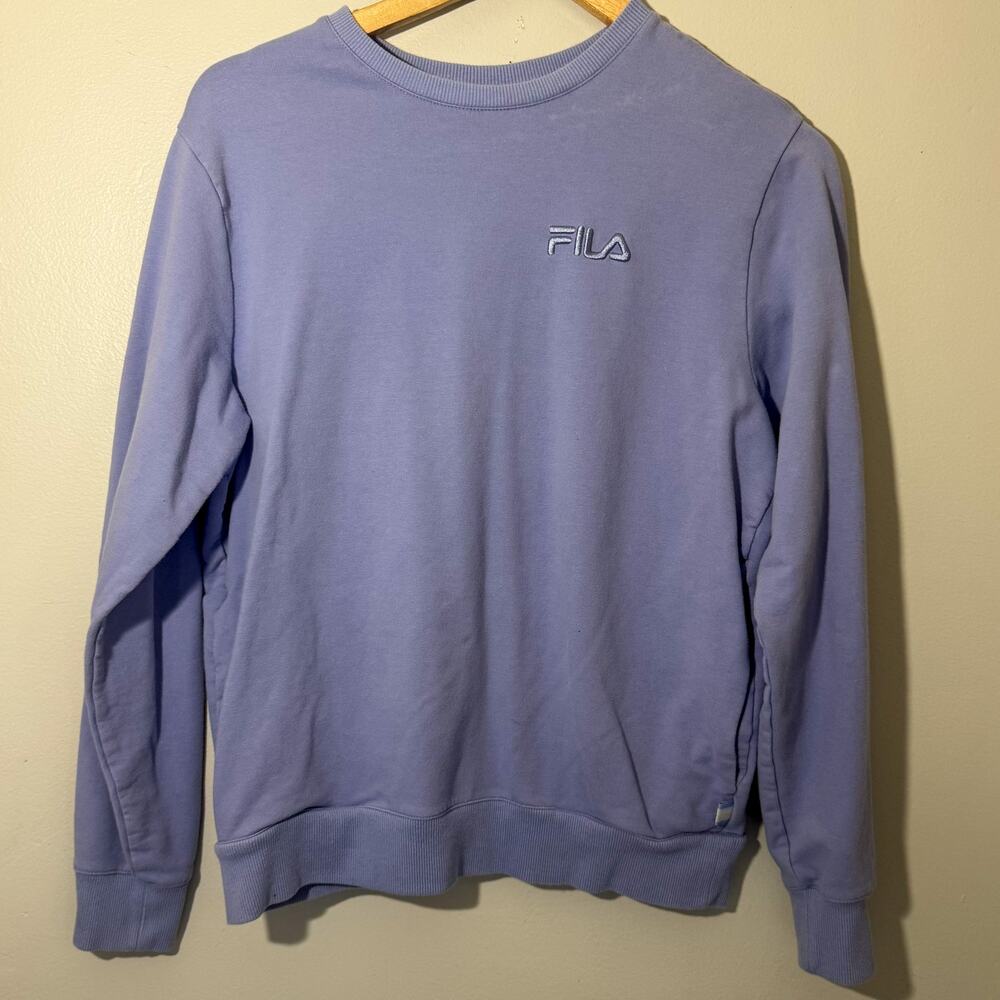 Fila Light Purple Lilac Embroidered Crewneck Sweatshirt Size Small